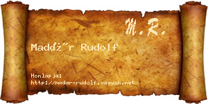 Madár Rudolf névjegykártya